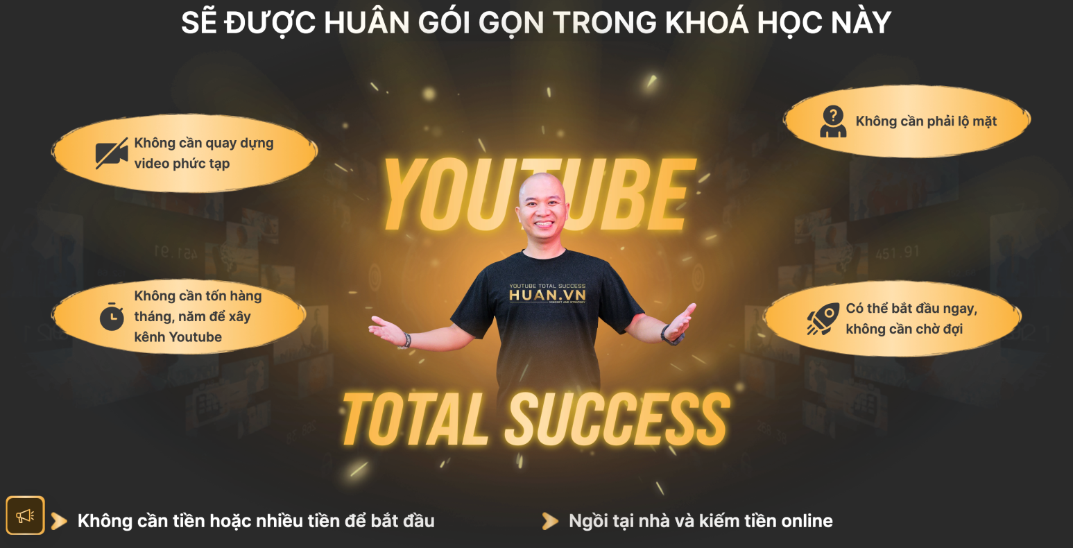 khóa học youtube kiếm tiền tại Huân Academy